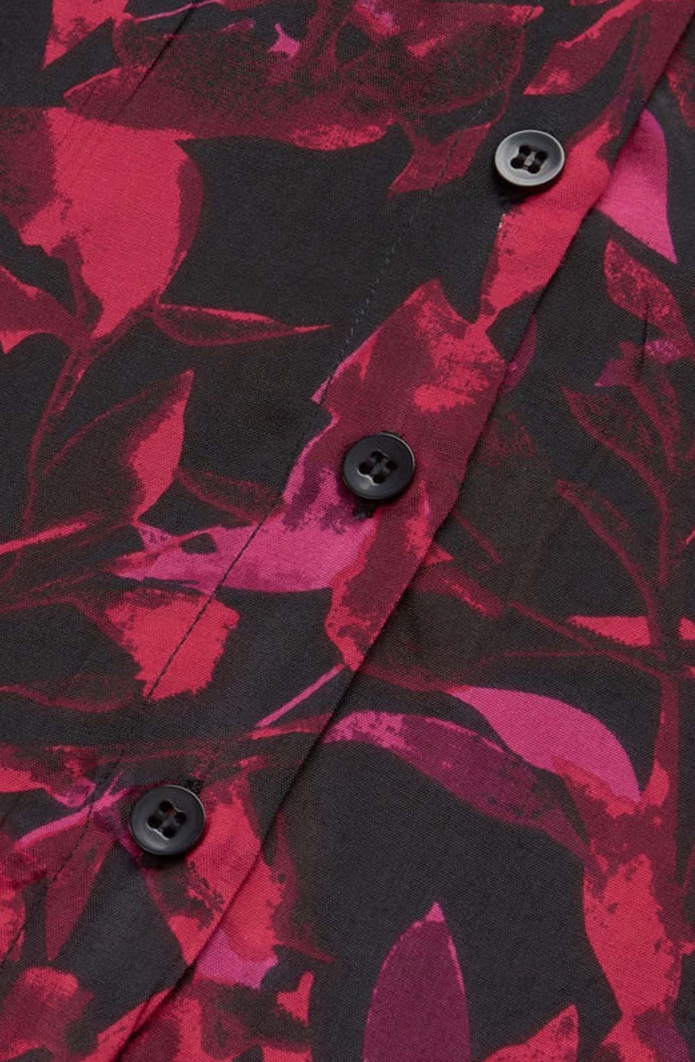 Nussa Black & Pink Patterned Dress