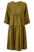 Nykia Checked A Line Tiered Dress