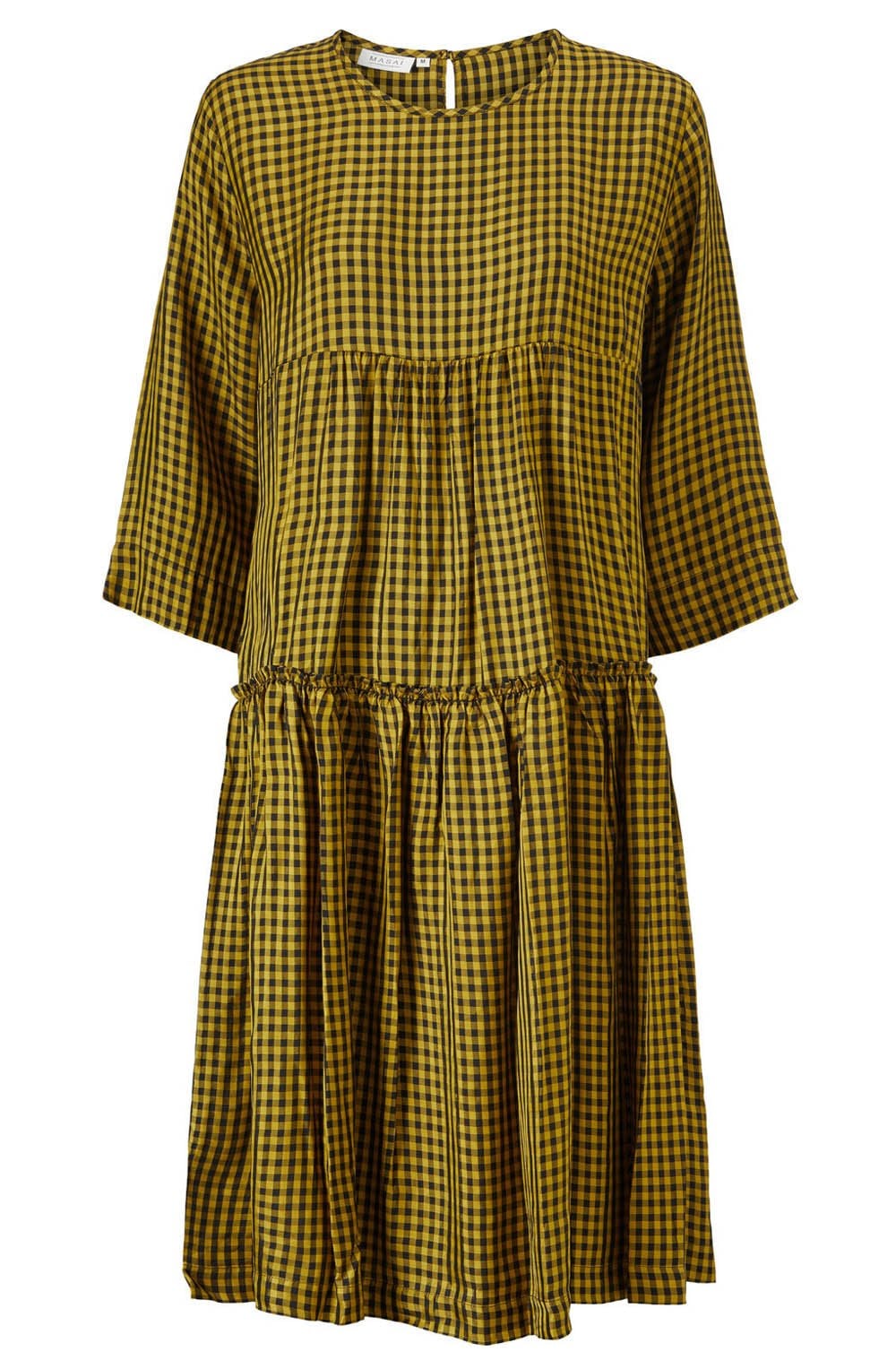 Nykia Checked A Line Tiered Dress