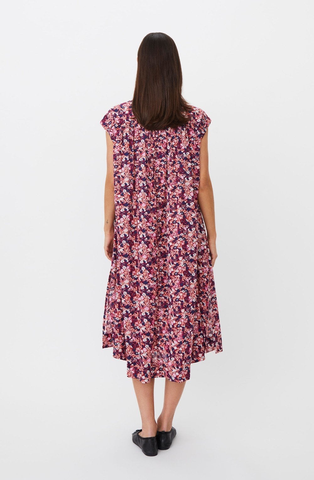 Nylfia Beet Red Floral Print Oversized Dress