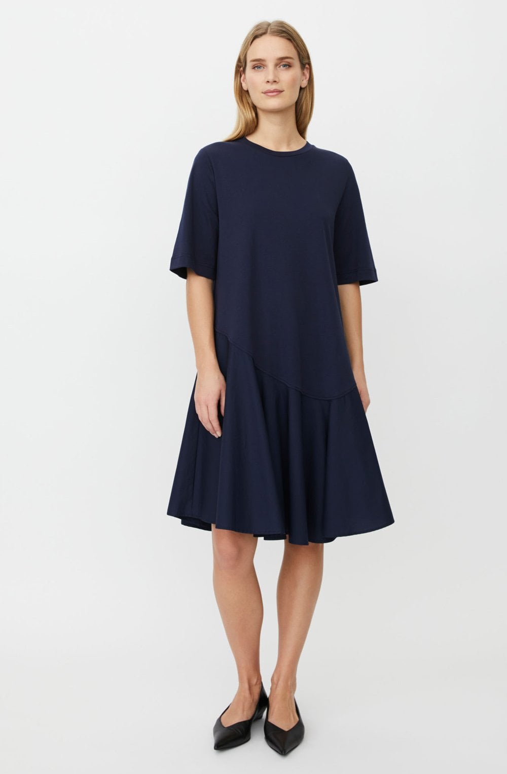 Nyloran Navy Blazer Asymmetric Detail Dress