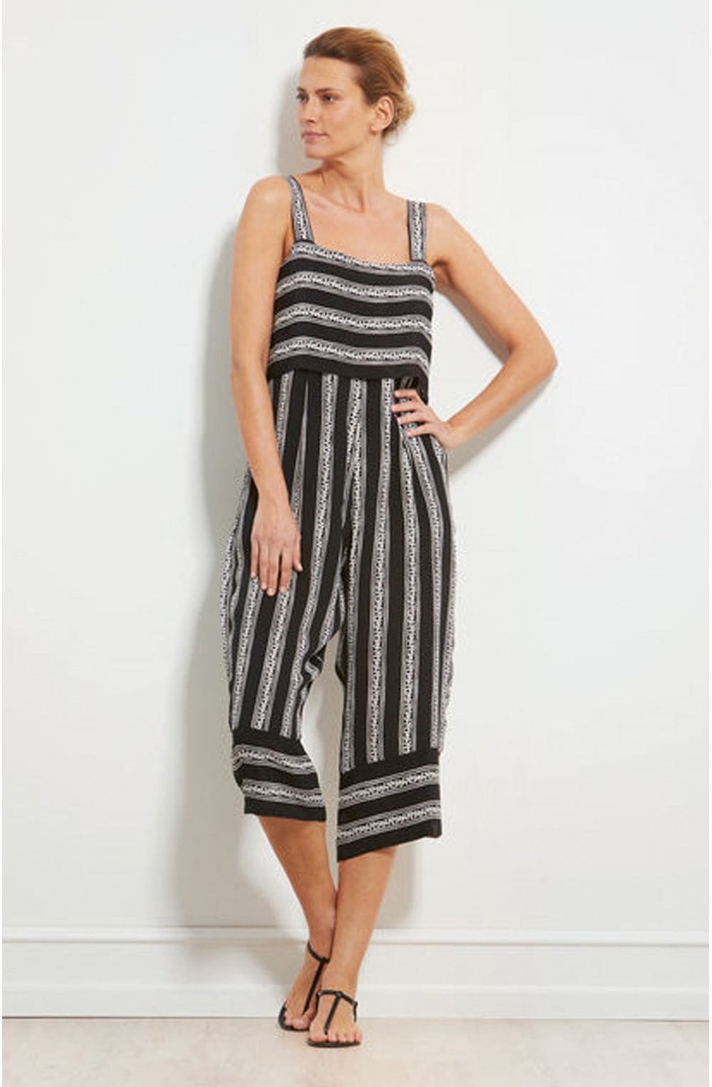 Ofra Back & White Striped Jumpsuit