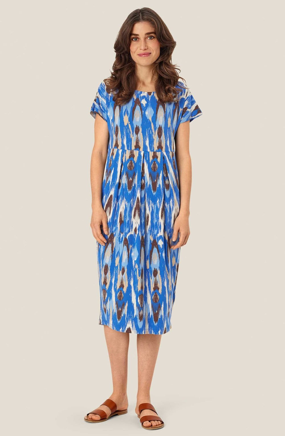 Olnia Nebulas Blue Graphic Print Jersey Dress