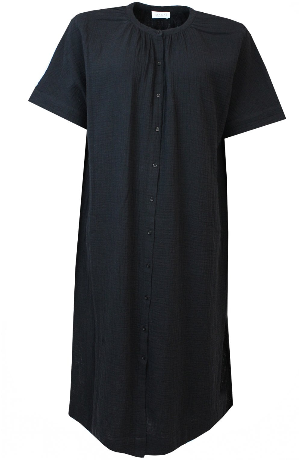 Onora Black Button Down Dress