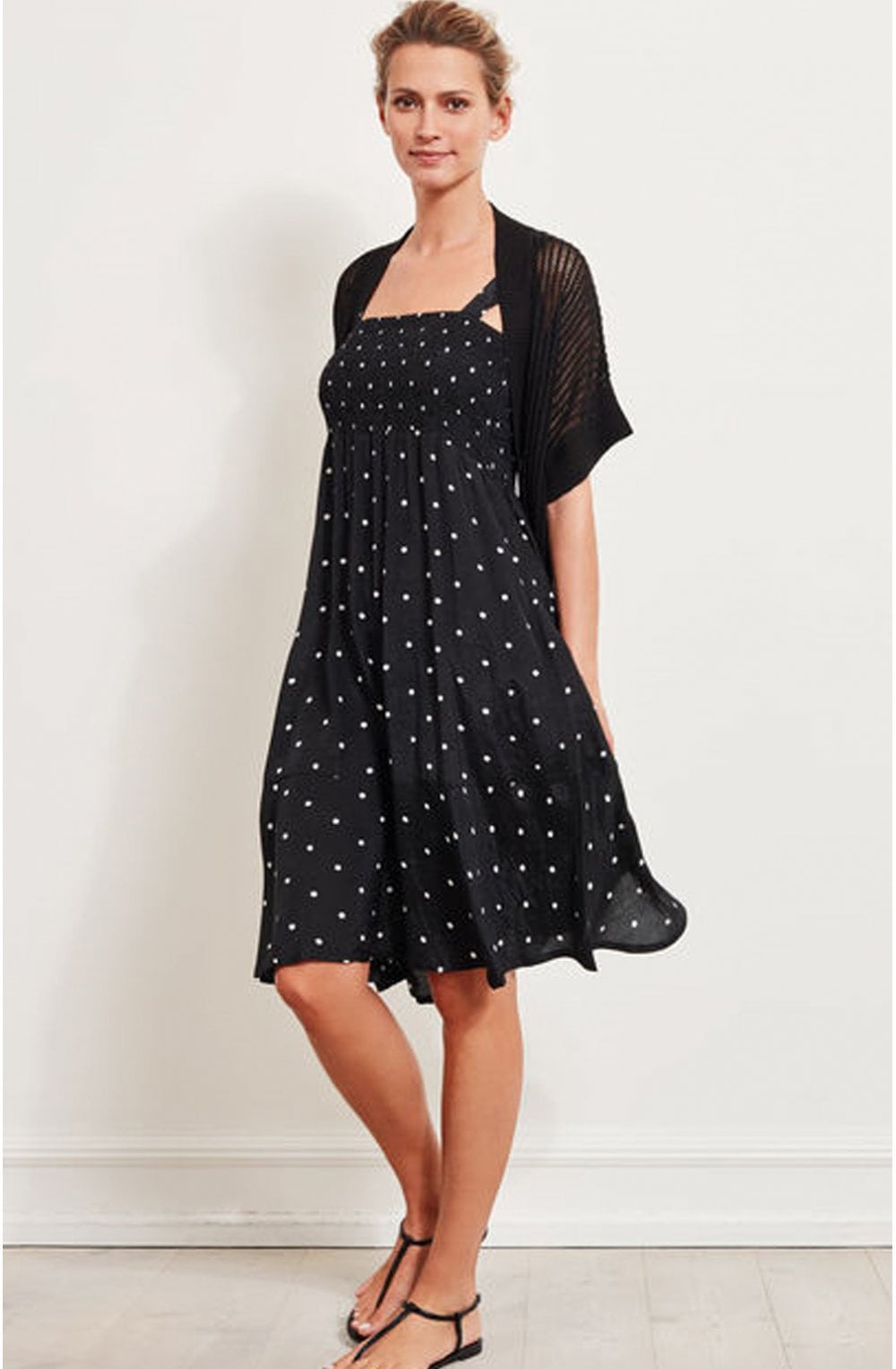 Opal Black Spot Print Dress