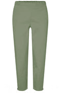 Padme Dark Lichen Green Fitted Cropped Trousers