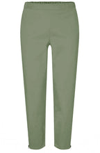 Padme Dark Lichen Green Fitted Cropped Trousers