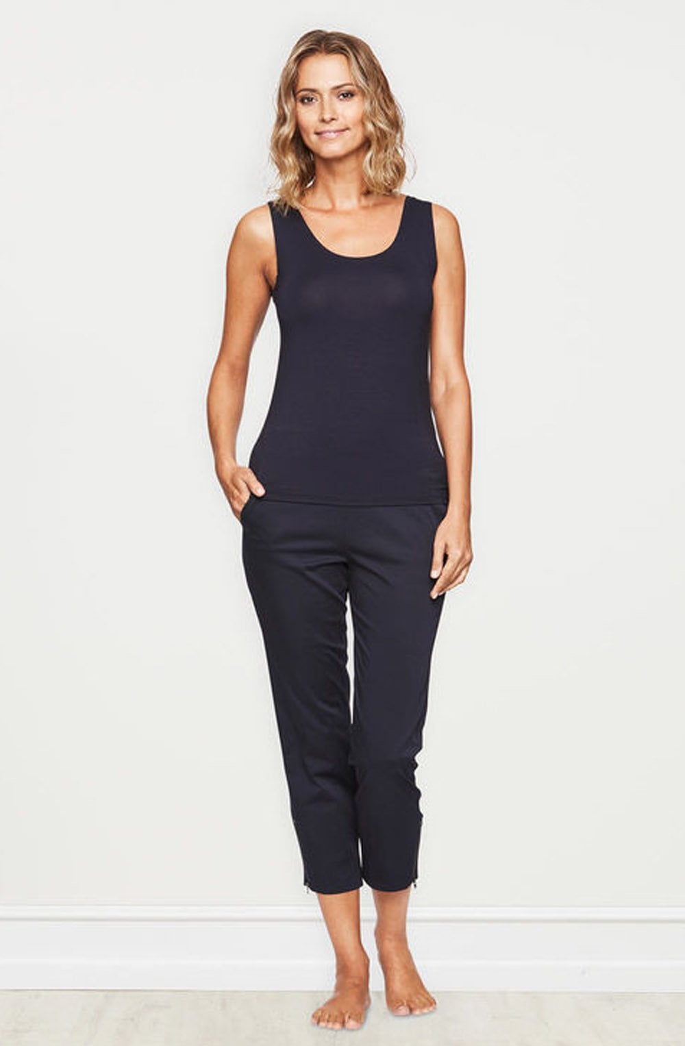 Padme Navy Cropped Trousers