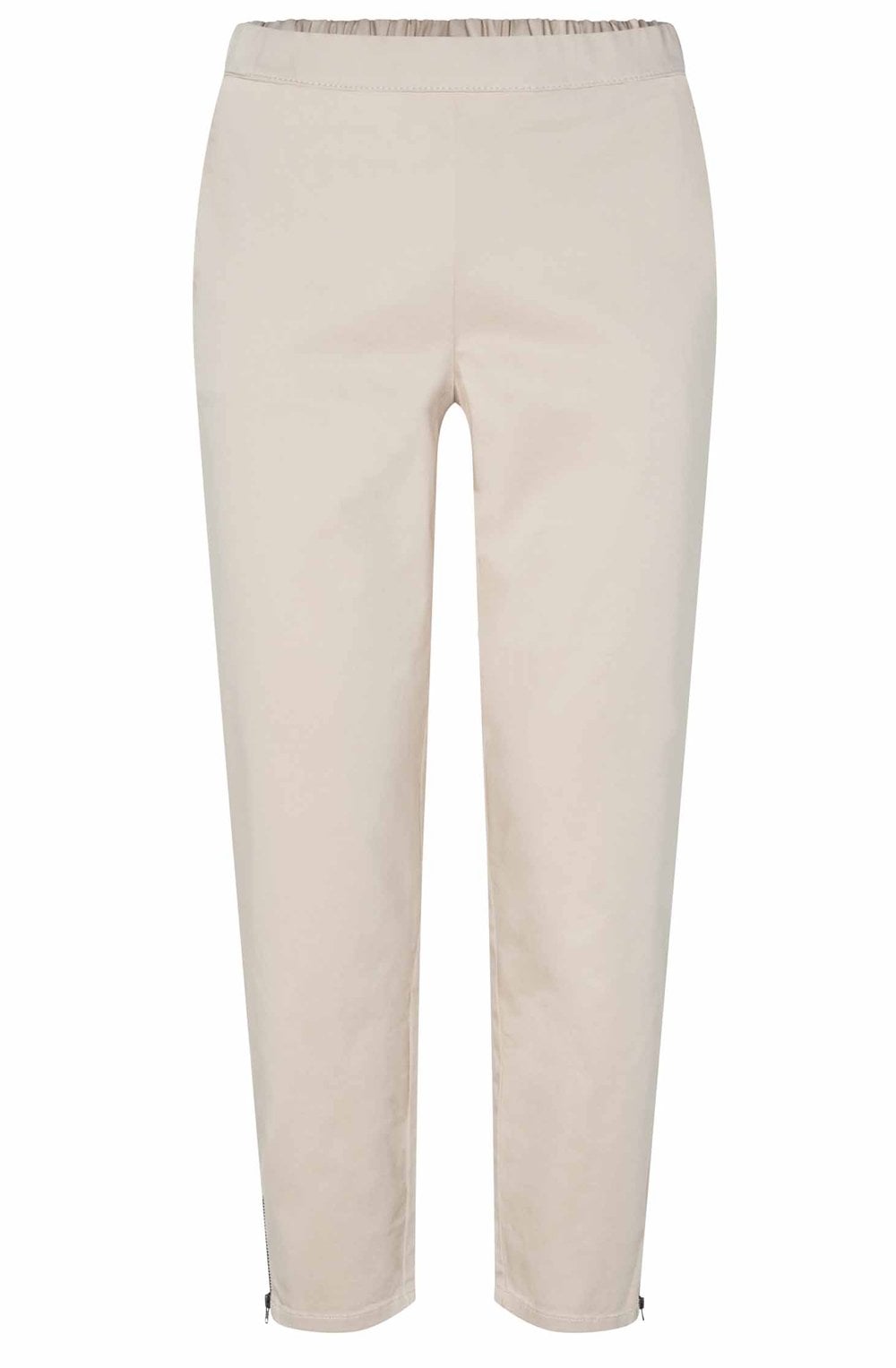 Padme Silver Cloud Beige Cropped Trousers
