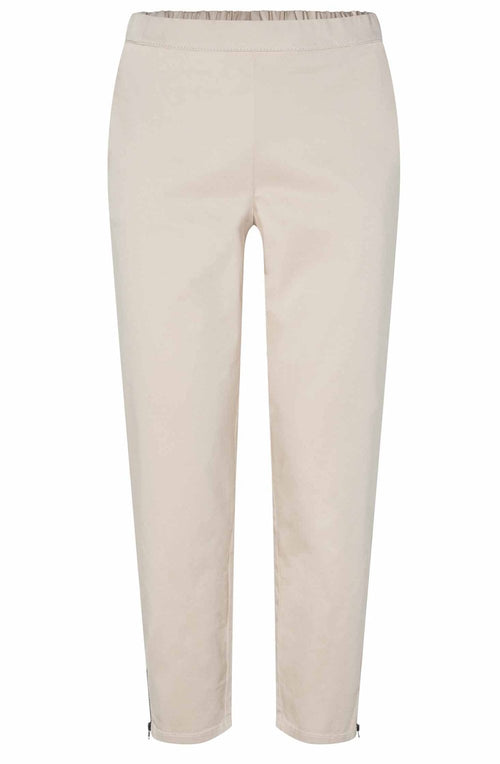 Padme Silver Cloud Beige Cropped Trousers