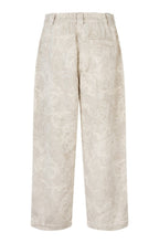 Paelith Natural Embroidered Linen Mix Cropped Trousers