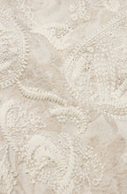 Paelith Natural Embroidered Linen Mix Cropped Trousers