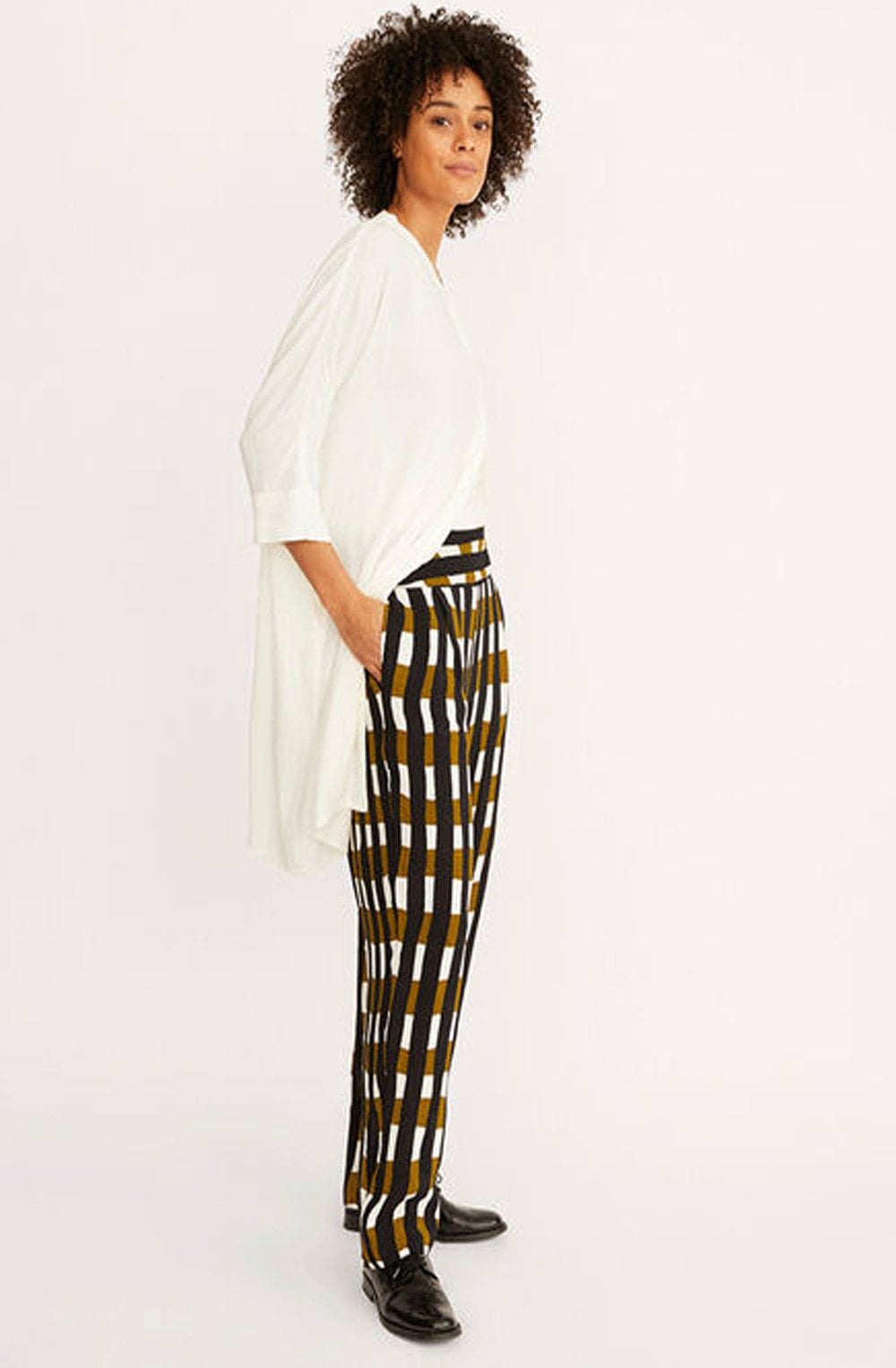 Pai Check Print Trousers