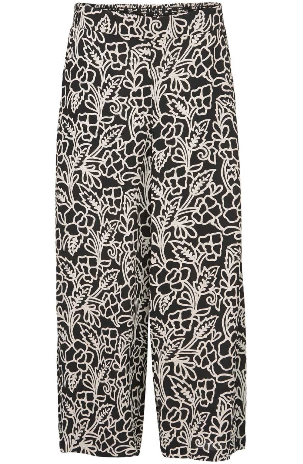 Palia Black floral Print Trousers