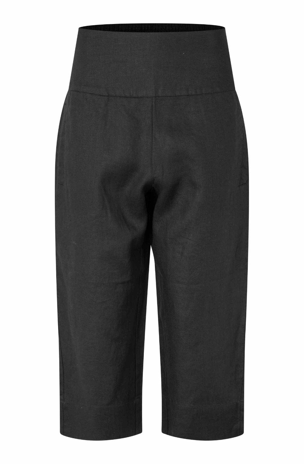 Pallas Black Linen Cropped Trousers