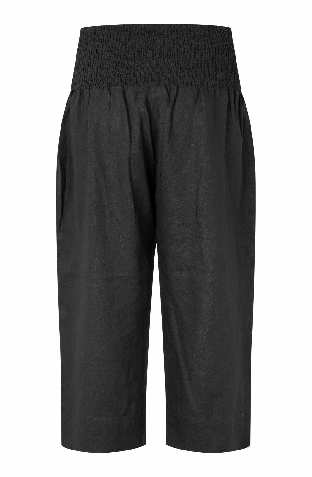 Pallas Black Linen Cropped Trousers