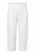 Pallas White Linen Cropped Trousers