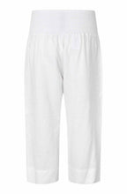 Pallas White Linen Cropped Trousers