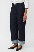Palvessa Dark Denim Wide Leg Cropped Jeans