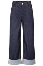 Palvessa Dark Denim Wide Leg Cropped Jeans