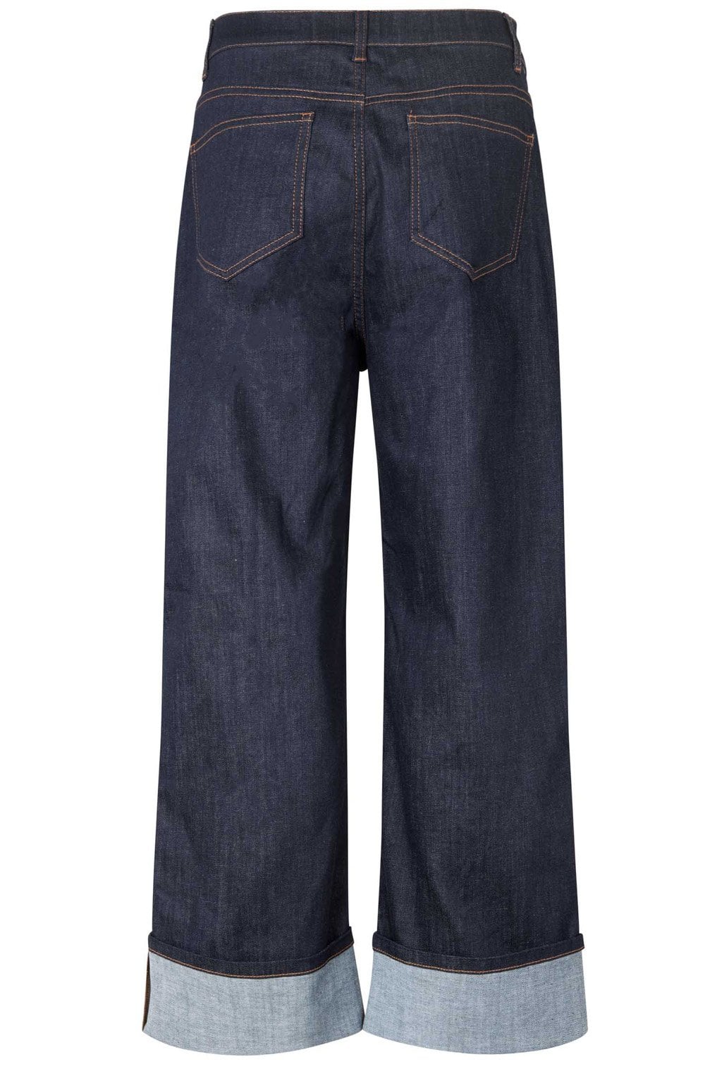 Palvessa Dark Denim Wide Leg Cropped Jeans