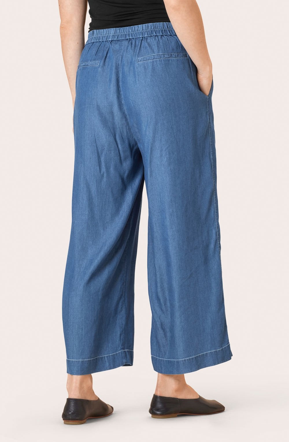 Pari Blue Denim Wide Leg Trousers