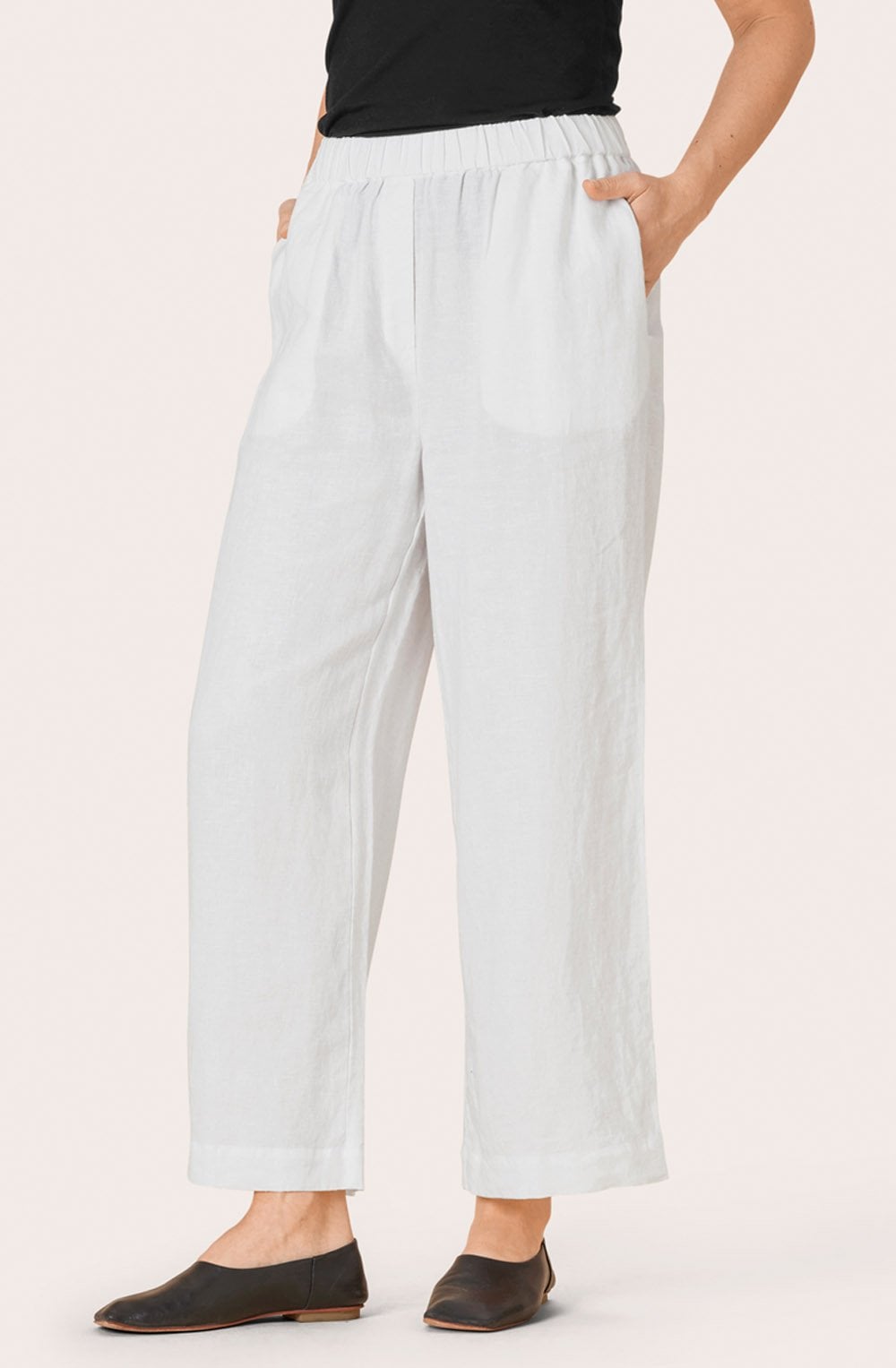 Parini White Linen Trousers