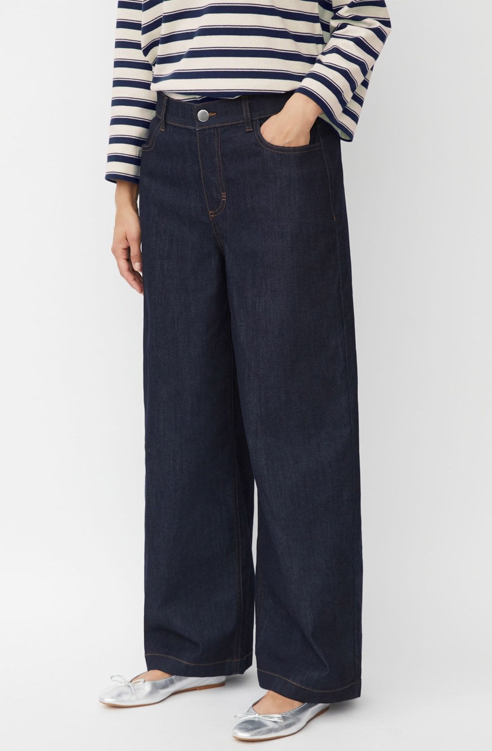 Passang Dark Denim Wide Leg Jeans