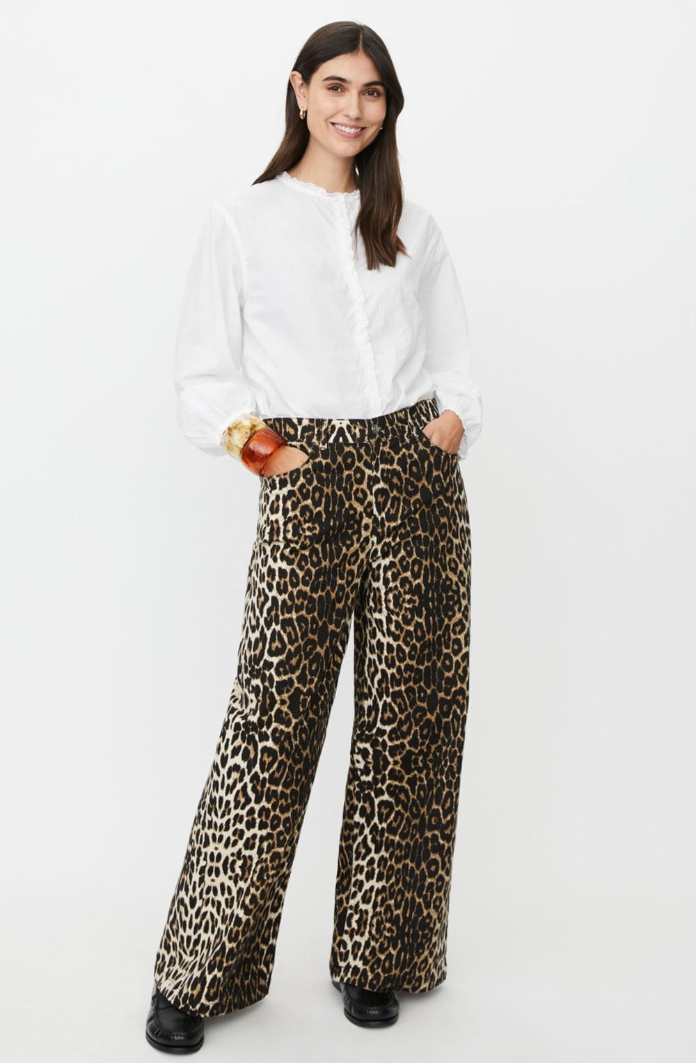 Passang Otter Animal Print Wide Leg Jeans