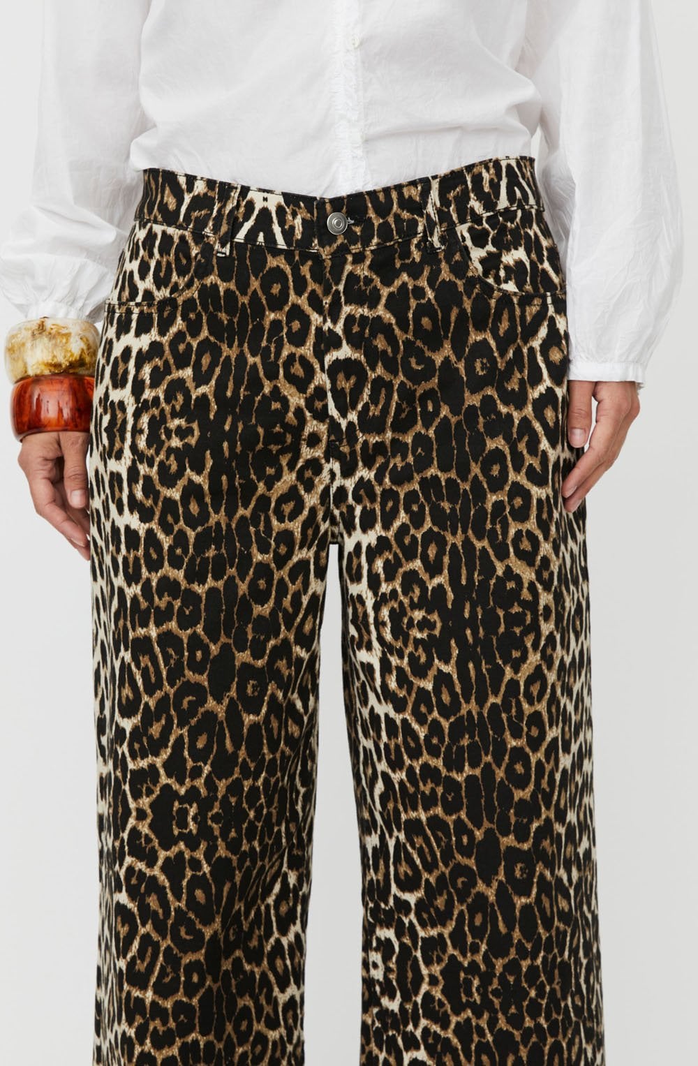 Passang Otter Animal Print Wide Leg Jeans