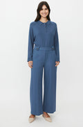 Paxora Ensign Blue Wide Cropped Jersey Trousers