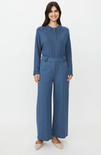 Paxora Ensign Blue Wide Cropped Jersey Trousers
