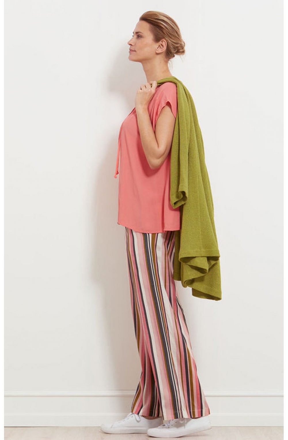 Perinus Blush Candy Stripe Trousers