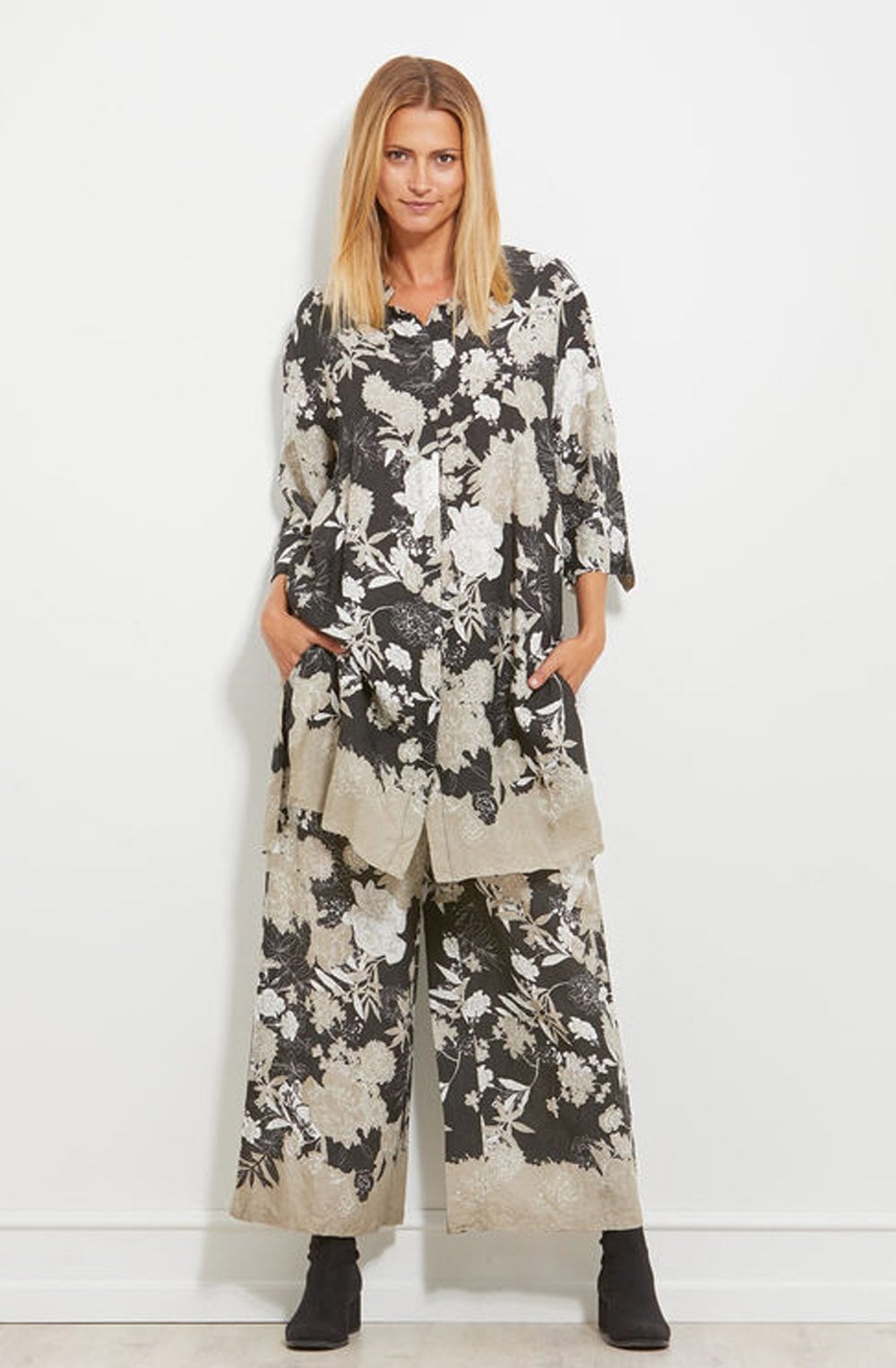 Perinus Floral Wide Leg Trousers