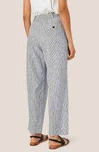 Perli Faded Black Stripe Linen Mix Trousers