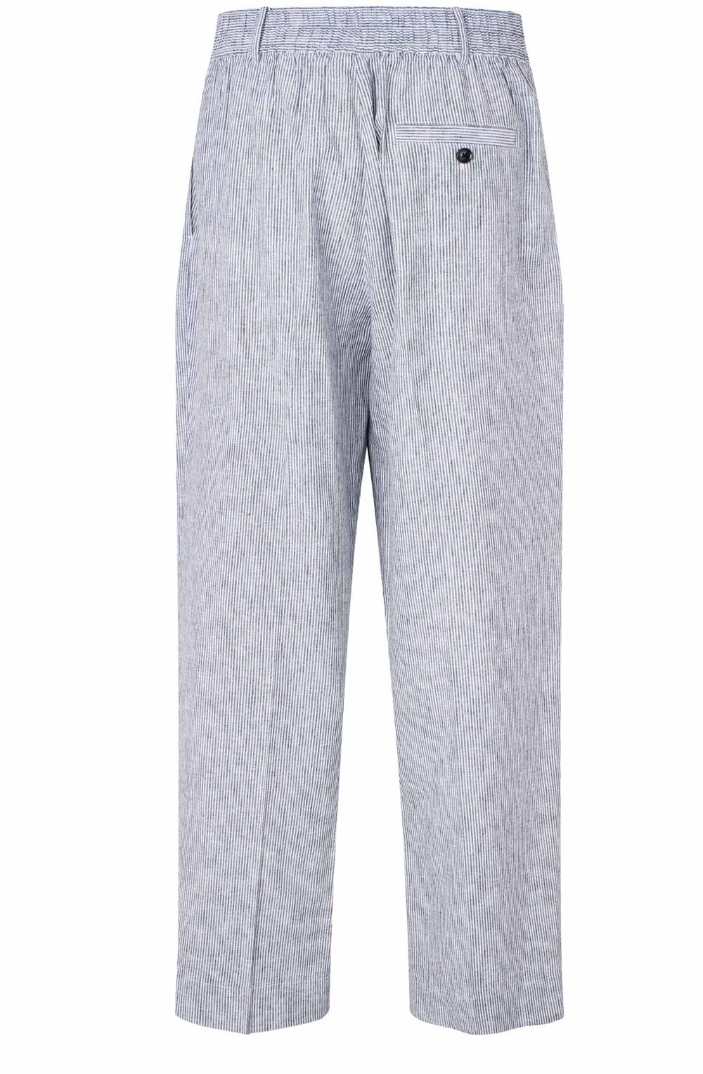 Perli Faded Black Stripe Linen Mix Trousers