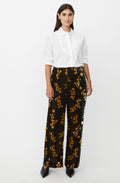 Petrilla Black and Gold Velvet Wide Leg Trousers