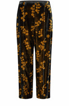 Petrilla Black and Gold Velvet Wide Leg Trousers