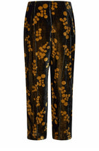 Petrilla Black and Gold Velvet Wide Leg Trousers