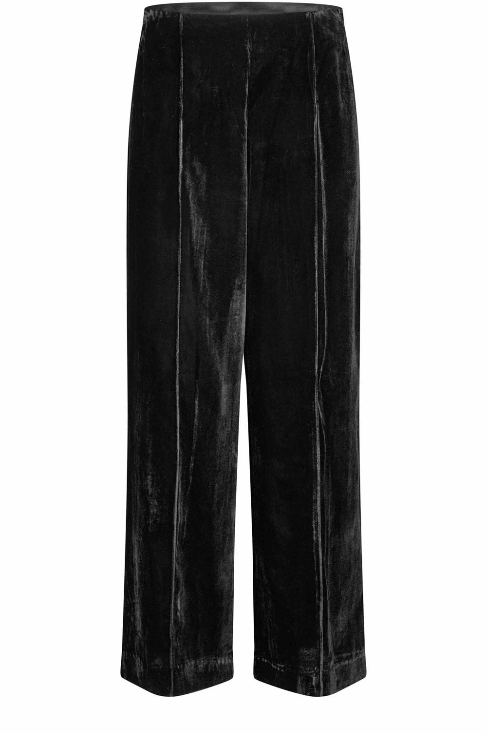 Petrilla Black Velvet Wide Leg Trousers