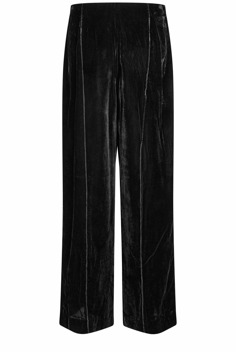 Petrilla Black Velvet Wide Leg Trousers
