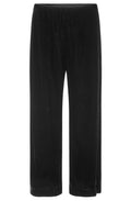 Petule Black Velvet Wide Leg Trousers