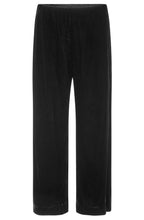 Petule Black Velvet Wide Leg Trousers
