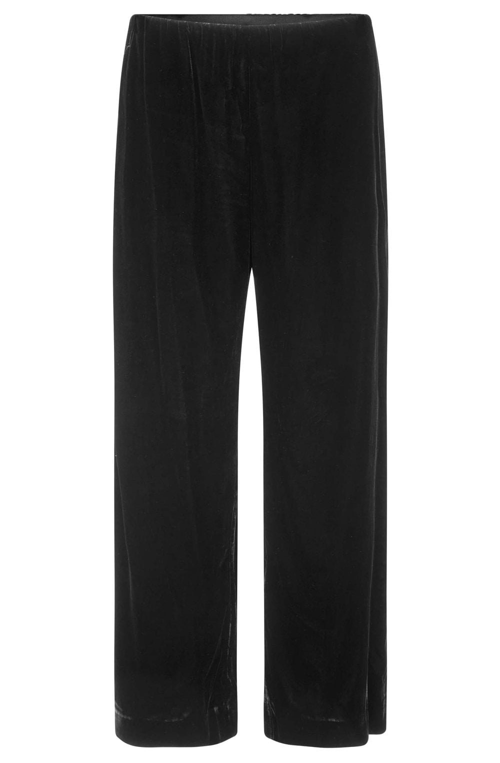 Petule Black Velvet Wide Leg Trousers