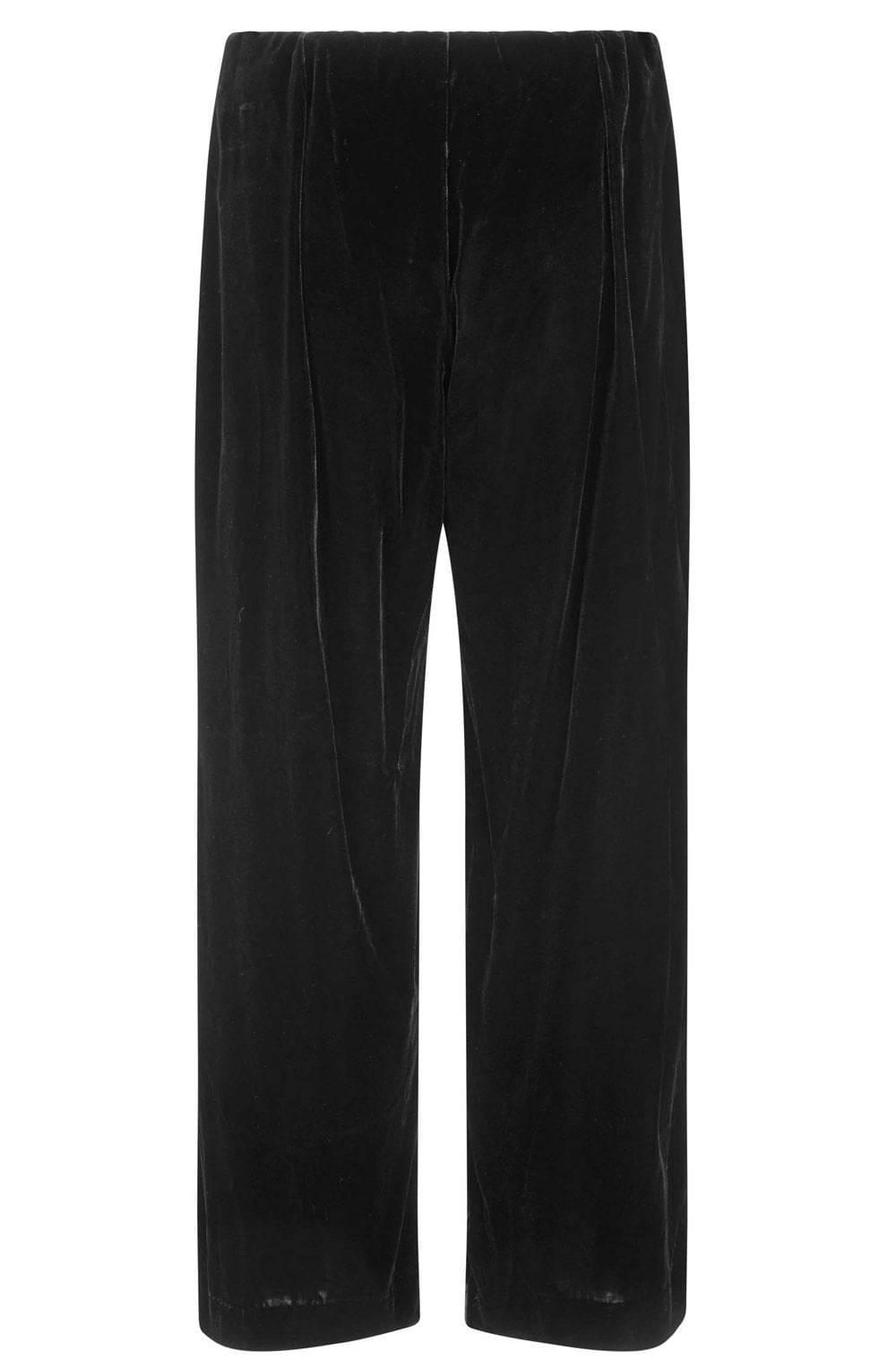 Petule Black Velvet Wide Leg Trousers