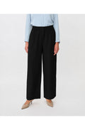Priselle Black Linen Wide Leg Trousers