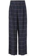 Purnis Navy Check Print Trouser