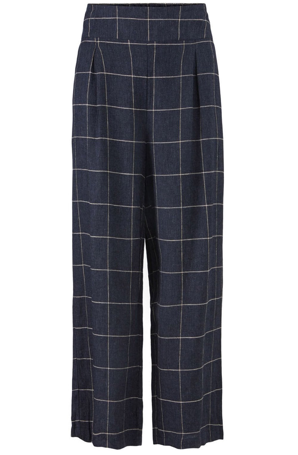 Purnis Navy Check Print Trouser