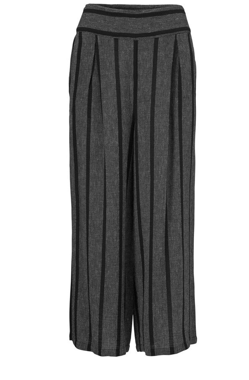 Pusna Black Original Striped Culottes