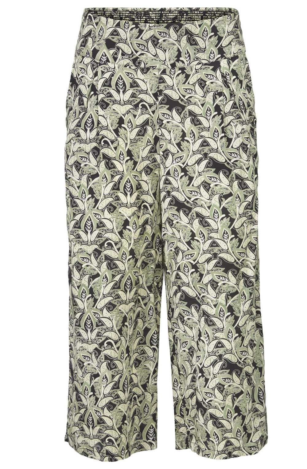 Pusna Olive Paisley Print Trousers